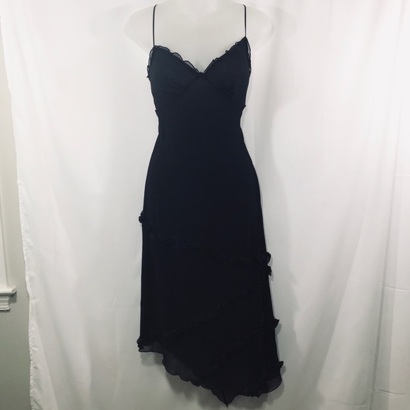 Betsey Johnson Dresses & Skirts - Betsey Johnson Black Asymmetrical Silk Tier Dress